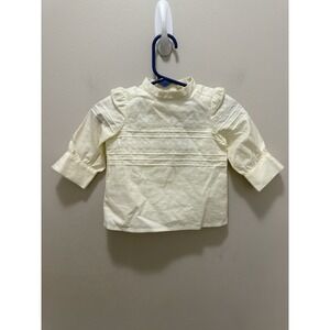 Janie and Jack Baby Girl Cream Lace Pintuck Long Sleeve Top Size 3-6 Months NWT